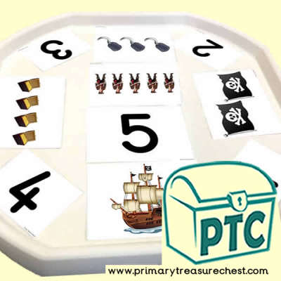 Pirate Themed Tuff Tray Matching Sounds with Pictures
