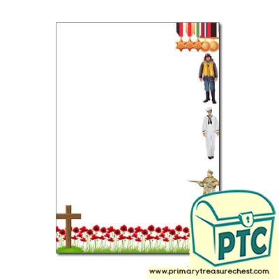Remembrance Day Page Border /Writing Frame (no lines)