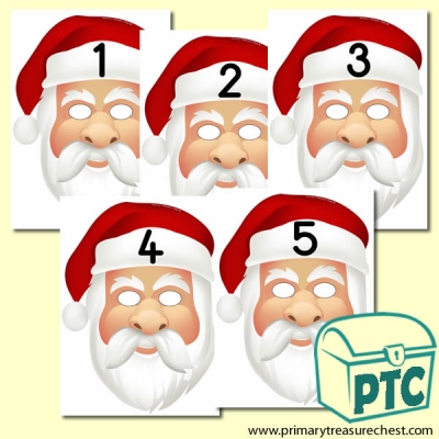 Santa Role Play Number Masks 1-5
