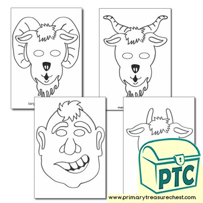The Three Billy Goats Gruff Colouring in Masks
