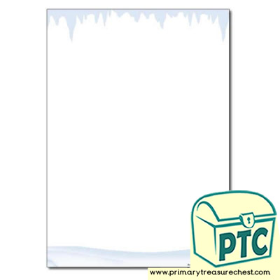 Snow and Ice Themed Page Border / Writing Frame (no lines)