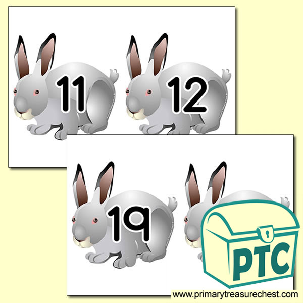 Rabbit Themed Number Line 11 to 20