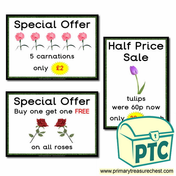 Role Play Garden Centre Flowers Special Offers Posters (21p-£99)