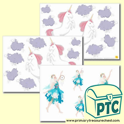 Serenity the Fairy, Unicorn and Sheep Storyboard / Cut & Stick Images
