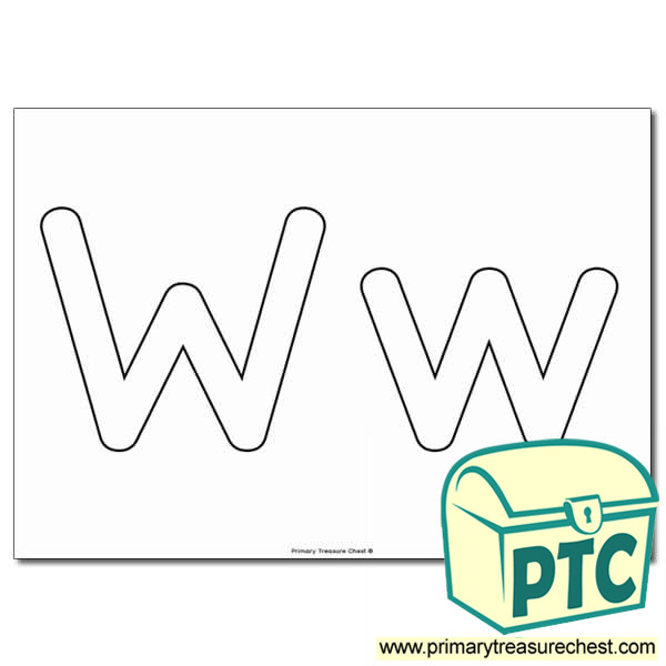  'Ww' Upper and Lowercase Bubble Letters A4 Poster - No Images.
