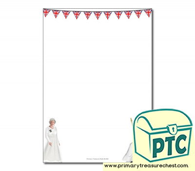  Queen Elizabeth II themed Page Border/ Writing Frames (no lines)
