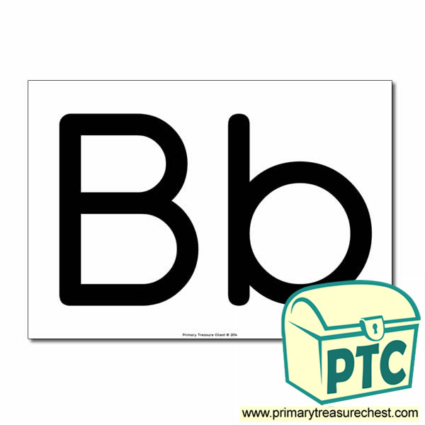 'Bb' Upper and Lowercase Letters A4 poster (No Images)