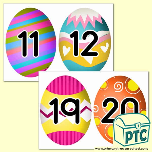 Easter Egg Number Line 11 to 20 (no border)