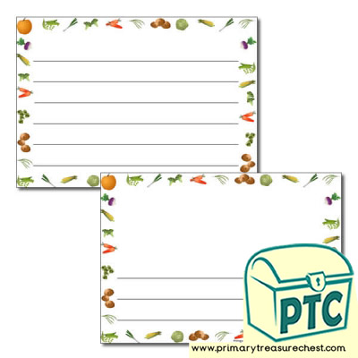 Vegetable Themed Landscape Page Borders/Writing Frames (wide lines)