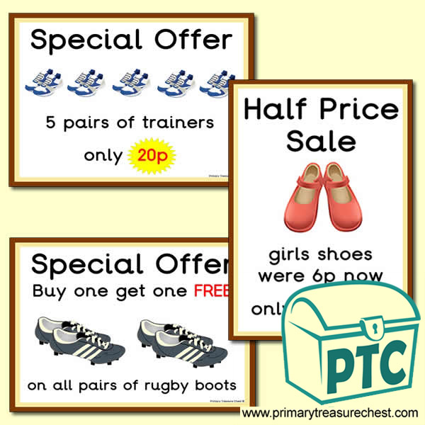Role Play Shoe Shop Special Offers (1-20p)