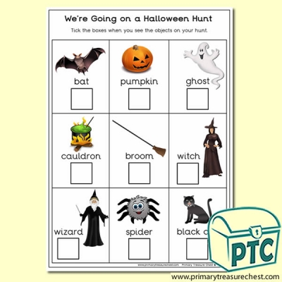 We're Going on a Halloween Hunt Activity Sheet