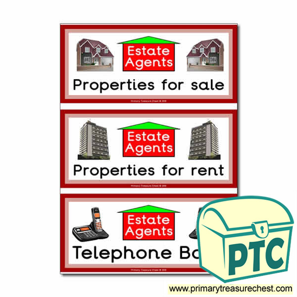 Estate Agents Role Play Book Covers / Labels