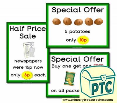 Role Play Campsite Shop Special Offers (1-20p)