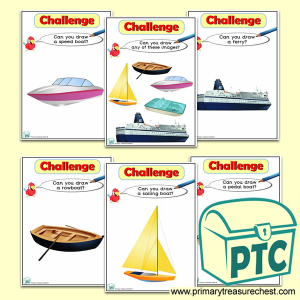 Sea Transport Themed ICT Challenge Cards