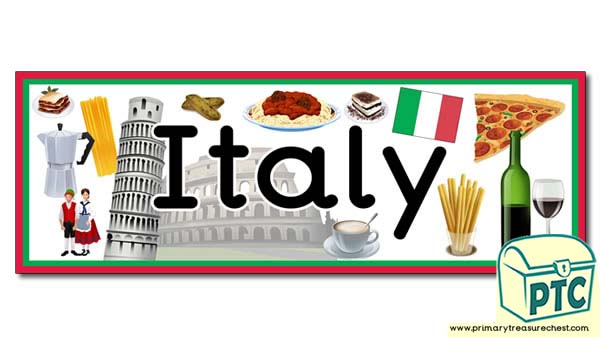 'Italy' Display Heading / Classroom Bannner