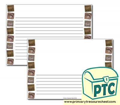 Indus Valley Seals Themed Landscape Page Border/Writing Frame (narrow lines)