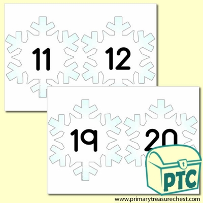 snowflake Themed Number Line 11 to 20