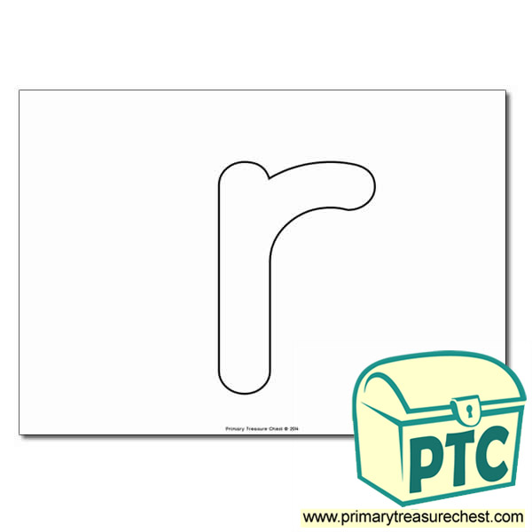 'r' Lowercase Bubble Letter A4 Poster - No Images