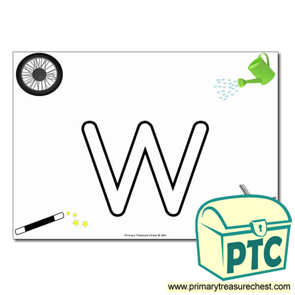 'w' Lowercase Bubble Letter A4 Poster containing high quality and realistic images