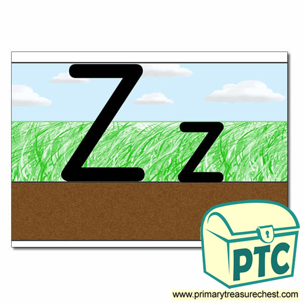 Letter 'Zz' Ground-Grass-Sky Letter Formation Sheet