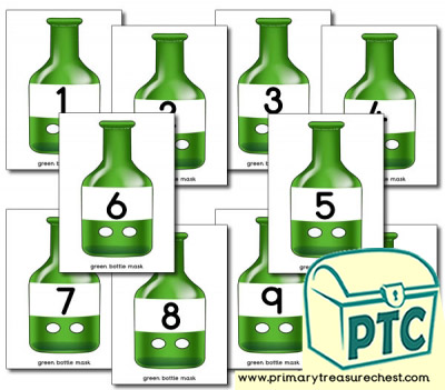 10 Green Bottles Number Masks