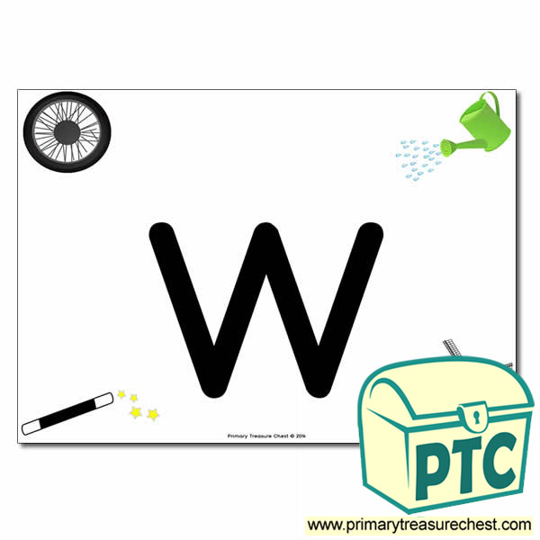  'w' Lowercase  Letter A4 Poster containing high quality realistic images.