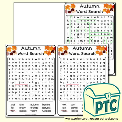  A5 Autumn Word Search (Easy)