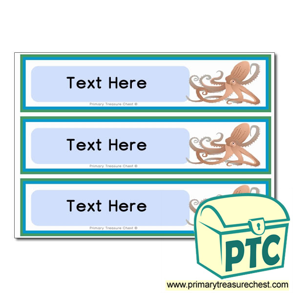 Sea Life Octopus Themed Pupil Drawer Labels (Large)