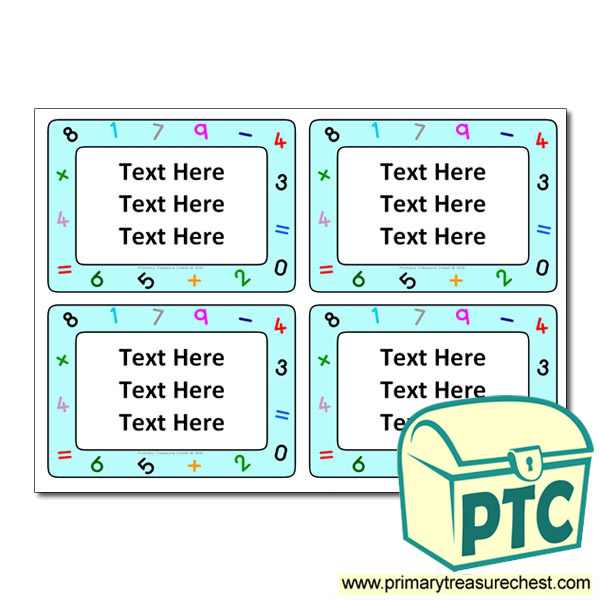 Maths Themed Pupil / Work Book Labels