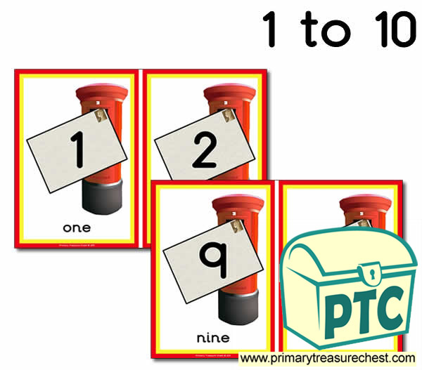 Postbox Number Line 1-10