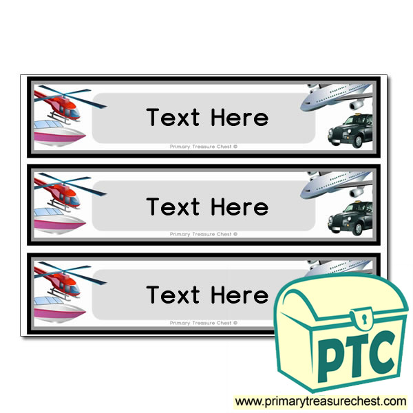 Transport Themed Pupil Drawer Labels (Large)