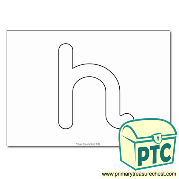 'h' Lowercase Bubble Letter A4 Poster - No Images