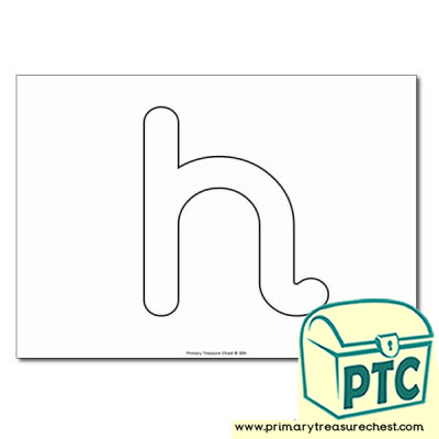 'h' Lowercase Bubble Letter A4 Poster - No Images
