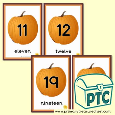 Pumpkin Themed Number Line (11 to 20) 