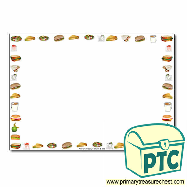Sandwich Shop Themed Landscape Page Border/Writing Frame (no lines)