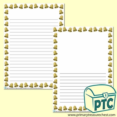 Bell Themed Page Border/Writing Frame (narrow lines)
