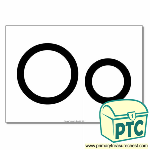 'Oo' Upper and Lowercase Letters A4 poster (No Images)