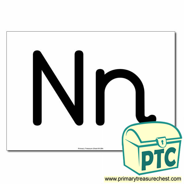 'Nn' Upper and Lowercase Letters A4 poster (No Images)