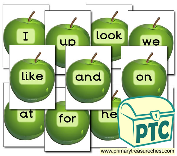 Reception HF Words- Apple Themed (group 1)