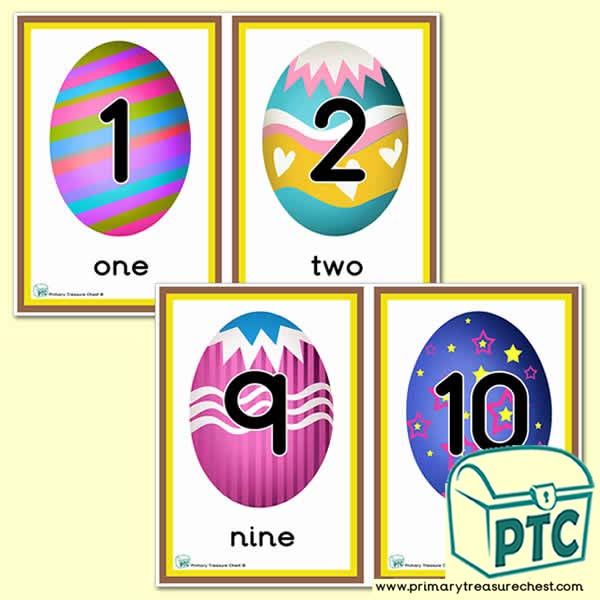 Easter Egg Themed Number Line 0-10