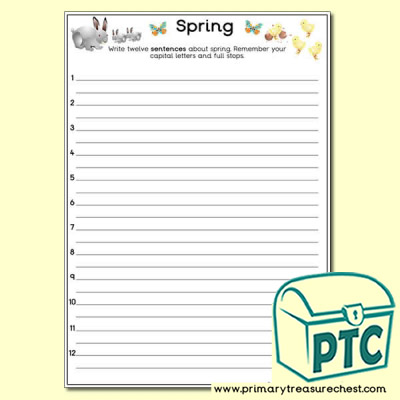 Spring Themed Sentence Worksheet