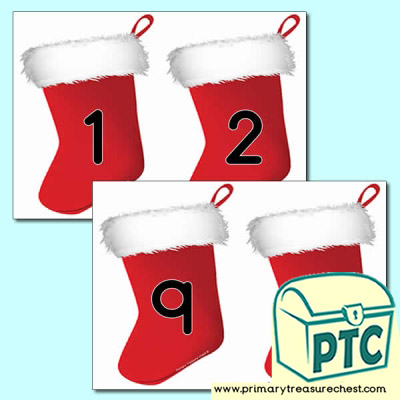 Christmas Stocking Number Cards 0 to 10