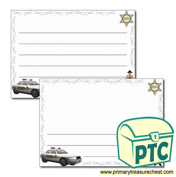 Sheriff Themed Landscape Page Border/Writing Frame (wide lines)