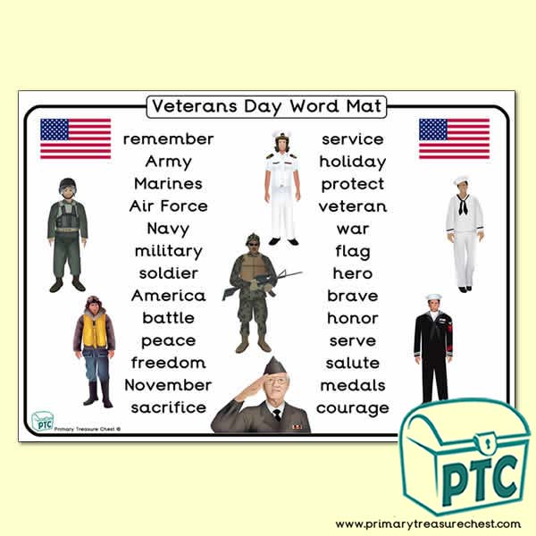 Veterans Day Word Mat