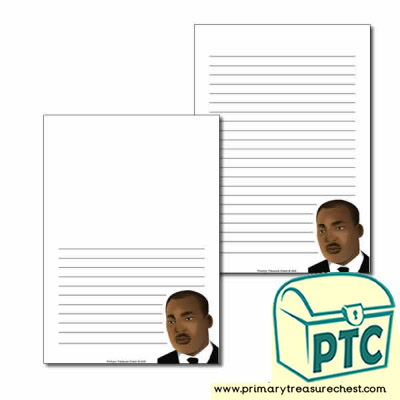 Martin Luther King Jr Themed  Page Border/Writing Frame (narrow lines)