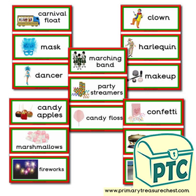 Carnival Themed Flashcards