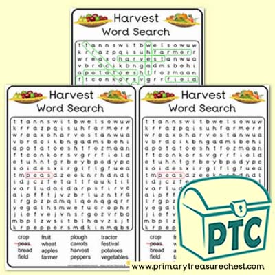 Harvest A5 Word Search Worksheet