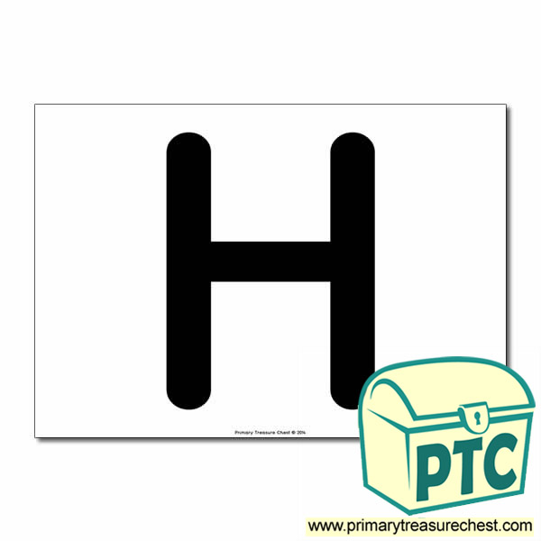 'H' Uppercase Letter A4 poster  (No Images)
