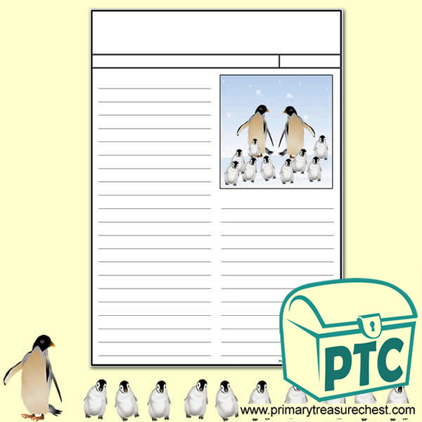Penguin themed Newspaper Writing Activity Worksheet - Penguin Awareness Day Resources