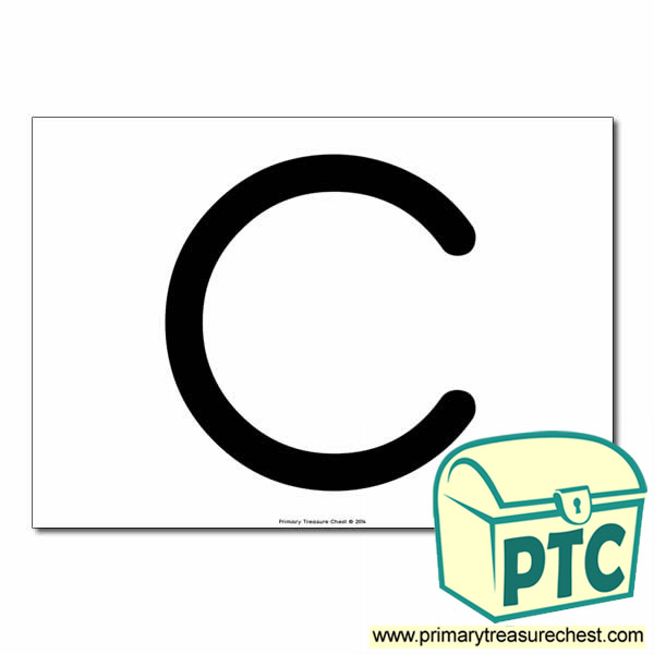'C' Uppercase Letter A4 poster  (No Images)